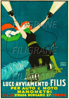 PUB LUCE AVVIAMENTO FILIS Rbhd-POSTER/REPRODUCTION d1 AFFICHE VINTAGE