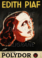 Edith PIAF CHANTEUSE Rryv-POSTER/REPRODUCTION d1 AFFICHE VINTAGE