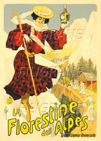 PUB FLORESTINE des ALPES LIQUEUR Rbwg-POSTER/REPRODUCTION d1 AFFICHE VINTAGE
