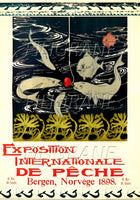 EXPO PêCHE NORVèGE 1898 Radm-POSTER/REPRODUCTION d1 AFFICHE VINTAGE