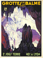 GROTTES de la BALMES IsèRE Rldg-POSTER/REPRODUCTION d1 AFFICHE VINTAGE