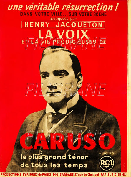 OPéRA CARUSO TéNOR CHANTEUR Rvad-POSTER/REPRODUCTION d1 AFFICHE VINTAGE