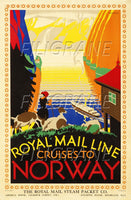 BATEAUX NORWAY ROYAL MAIL LINE Rmws-POSTER/REPRODUCTION d1 AFFICHE VINTAGE