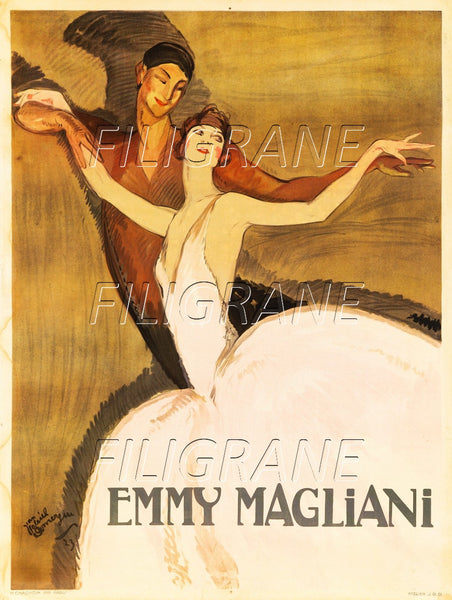 SPECTACLE Emmy MAGLIANI DANSEUSE Riyn-POSTER/REPRODUCTION d1 AFFICHE VINTAGE