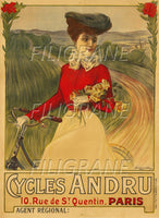 ANDRU VéLO/CYCLES Rjbv-POSTER/REPRODUCTION d1 AFFICHE VINTAGE