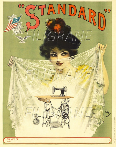 PUB STANDARD MACHINE à COUDRE Rnzh-POSTER/REPRODUCTION d1 AFFICHE VINTAGE