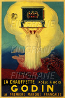 PUB GODIN PoêLE CHAUFFETTE Rufx-POSTER/REPRODUCTION d1 AFFICHE VINTAGE