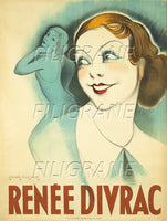 SPECTACLE Renée DIVRAC Rivq-POSTER/REPRODUCTION d1 AFFICHE VINTAGE