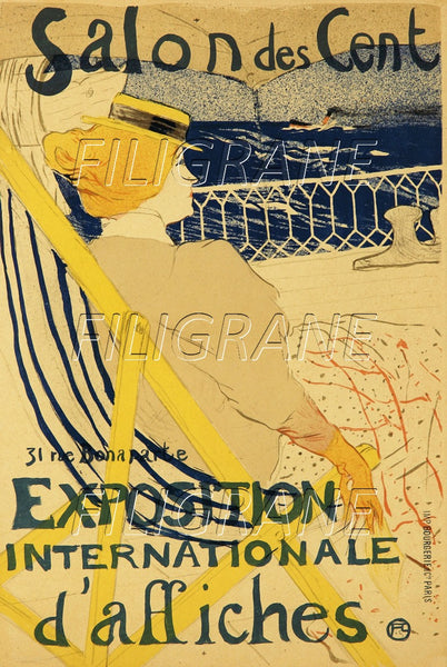 SALON des CENT EXPO Ridf-POSTER/REPRODUCTION d1 AFFICHE VINTAGE