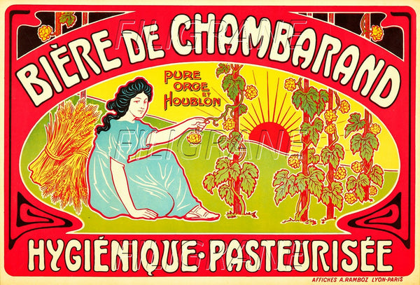 PUB BièRE de CHAMBARAN Raxj-POSTER/REPRODUCTION d1 AFFICHE VINTAGE