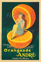 PUB ORANGEADE ANDRé Rlob-POSTER/REPRODUCTION d1 AFFICHE VINTAGE