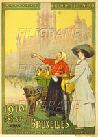 EXPO BRUXELLES 1910 Rbzg-POSTER/REPRODUCTION d1 AFFICHE VINTAGE