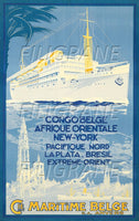 Cie MARITIME BELGE BATEAU Rxjf-POSTER/REPRODUCTION d1 AFFICHE VINTAGE