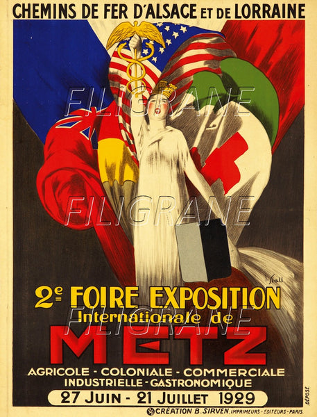 METZ FOIRE EXPO 1929 Rdqn-POSTER/REPRODUCTION d1 AFFICHE VINTAGE