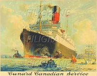 CUNARD CANADIAN PAQUEBOT Rbry-POSTER/REPRODUCTION d1 AFFICHE VINTAGE