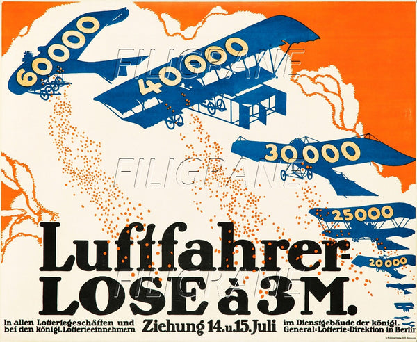 LUFTFAHER LOSE AVION Rztb-POSTER/REPRODUCTION d1 AFFICHE VINTAGE