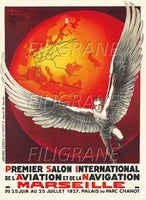 MARSEILLE SALON AVION 1927 Rddz-POSTER/REPRODUCTION d1 AFFICHE VINTAGE