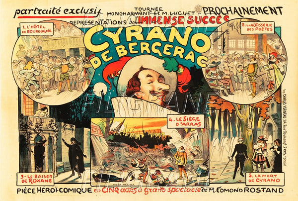 SPECTACLE CYRANO de BERGERAC THEATRE Rizo-POSTER/REPRODUCTION d1 AFFICHE VINTAGE