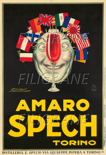 PUB AMARO SPECH TORINO Rbcg-POSTER/REPRODUCTION d1 AFFICHE VINTAGE