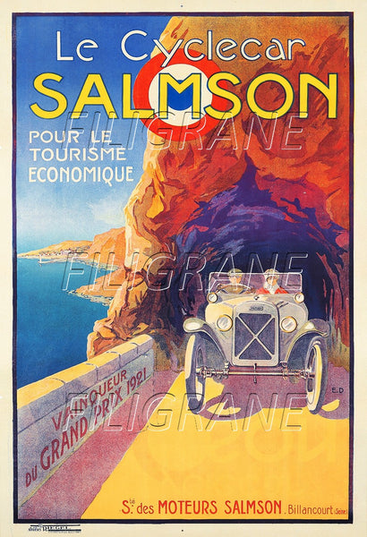 SALMSON CYCLECAR Rsnv-POSTER/REPRODUCTION d1 AFFICHE VINTAGE