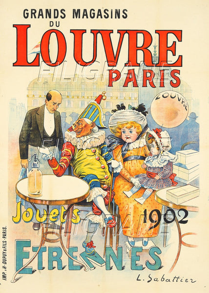 PUB MAGASINS du LOUVRE 1902 Rssd-POSTER/REPRODUCTION d1 AFFICHE VINTAGE