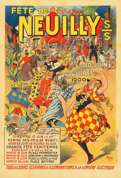 FêTE de NEUILLY 1900 Rddq-POSTER/REPRODUCTION d1 AFFICHE VINTAGE