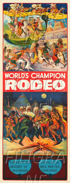 SPORT WORLD'S CHAMPION RODEO  Rpfg-POSTER/REPRODUCTION d1 AFFICHE VINTAGE