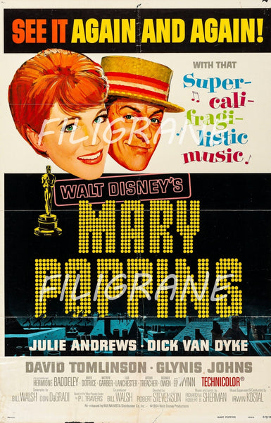 MARY POPPINS  FILM Rdbq-POSTER/REPRODUCTION d1 AFFICHE VINTAGE