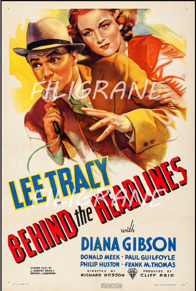 BEHIND the HEADLINES FILM Rftj-POSTER/REPRODUCTION d1 AFFICHE VINTAGE