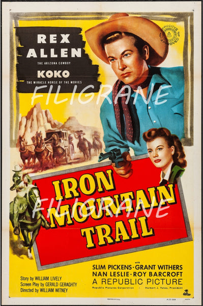IRON MOUNTAIN TRAIL FILM Rnjh-POSTER/REPRODUCTION d1 AFFICHE VINTAGE