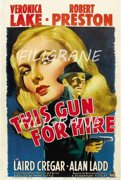THIS GUN for HIRE FILM Rzir-POSTER/REPRODUCTION d1 AFFICHE VINTAGE