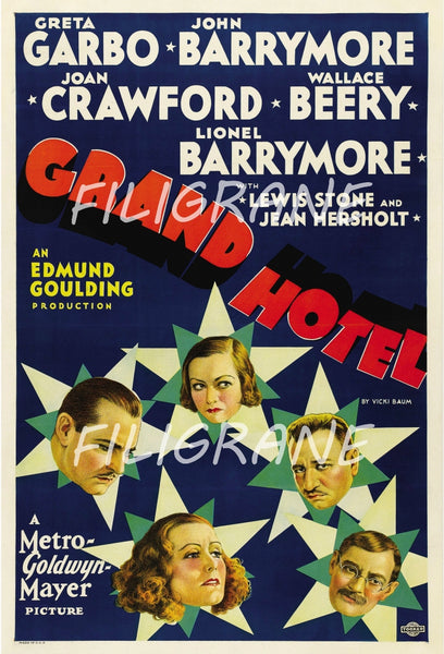 GRAND HOTEL FILM Rdzv-POSTER/REPRODUCTION d1 AFFICHE VINTAGE