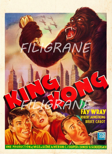 KING KONG FILM Rvfv-POSTER/REPRODUCTION d1 AFFICHE VINTAGE