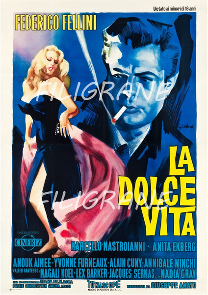 LA DOLCE VITA FILM Rzxs-POSTER/REPRODUCTION d1 AFFICHE VINTAGE