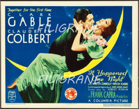 IT HAPPENED ONE NIGHT FILM Rqos-POSTER/REPRODUCTION d1 AFFICHE VINTAGE