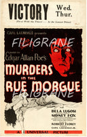 CINéMA MURDERS in the RUE MORGUE Rvgq-POSTER/REPRODUCTION d1 AFFICHE VINTAGE