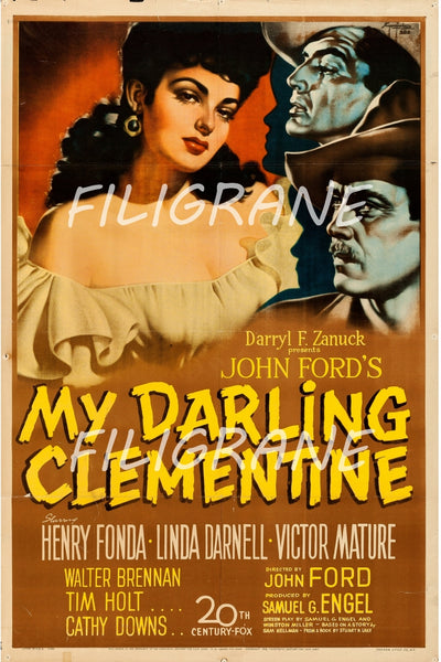 MY DARLING CLEMENTINE FILM Rpve-POSTER/REPRODUCTION d1 AFFICHE VINTAGE