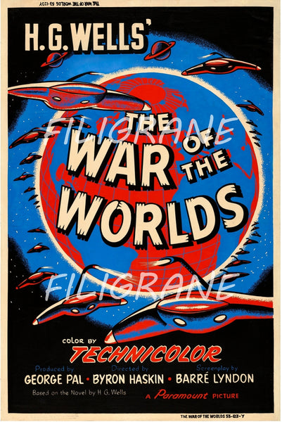 THE WAR of the WORLDS FILM Regv-POSTER/REPRODUCTION d1 AFFICHE VINTAGE