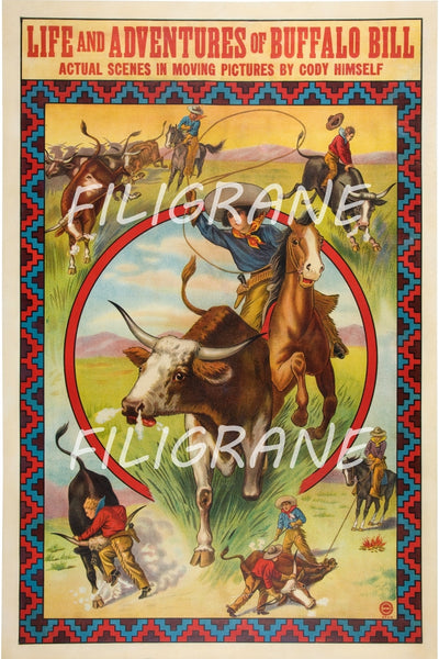 SPECTACLE BUFFALO BILL Rwgh-POSTER/REPRODUCTION d1 AFFICHE VINTAGE