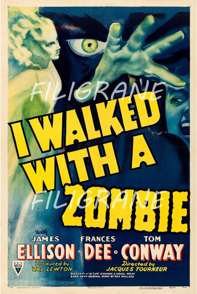 CINéMA I WALKED with a ZOMBIE  Rujt-POSTER/REPRODUCTION d1 AFFICHE VINTAGE