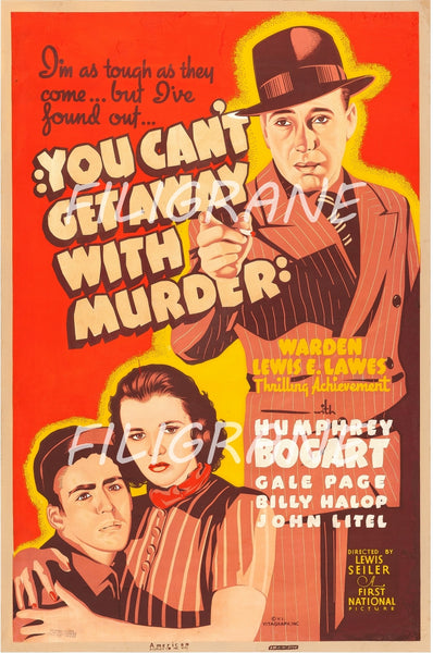 CINéMA CAN'T GET AWAY with MURDER Rxcd-POSTER/REPRODUCTION d1 AFFICHE VINTAGE