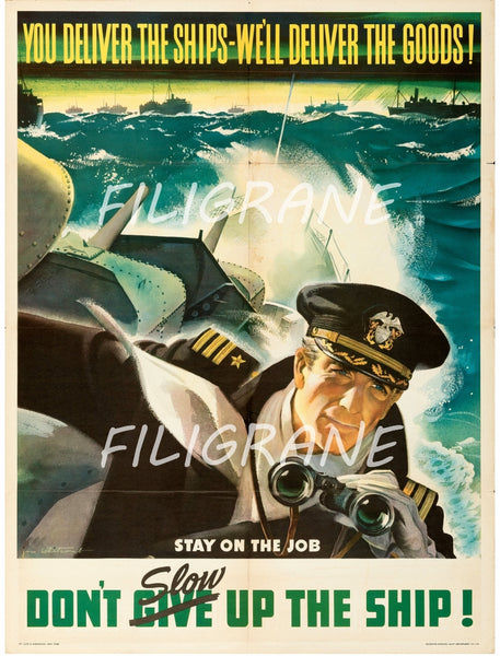 STAY ON THE JOB US NAVY Rvdj-POSTER/REPRODUCTION d1 AFFICHE VINTAGE