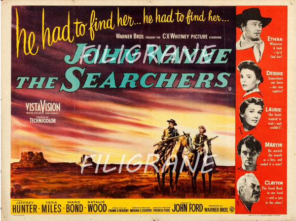THE SEARCHERS FILM Rqlg-POSTER/REPRODUCTION d1 AFFICHE VINTAGE