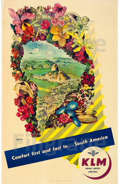 ROYAL DUTCH AIRLINES Rzxt-POSTER/REPRODUCTION d1 AFFICHE VINTAGE
