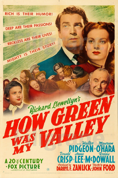 CINéMA HOW GREEN was my VALLEY Rhzs-POSTER/REPRODUCTION d1 AFFICHE VINTAGE