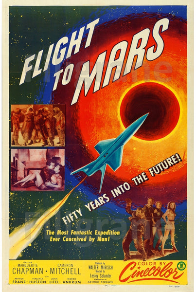 FLIGHT to MARS FILM Ritr-POSTER/REPRODUCTION d1 AFFICHE VINTAGE