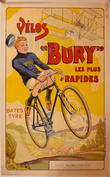 BURY VéLO/CYCLES Rngi-POSTER/REPRODUCTION d1 AFFICHE VINTAGE