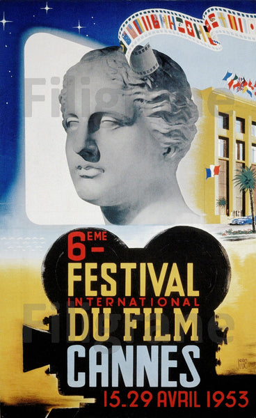 FESTIVAL de CANNES 1953 CINéMA - POSTER 60x100cm d1 AFFICHE VINTAGE