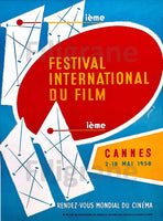 FESTIVAL de CANNES 1958 CINéMA - POSTER 90x125cm d1 AFFICHE VINTAGE