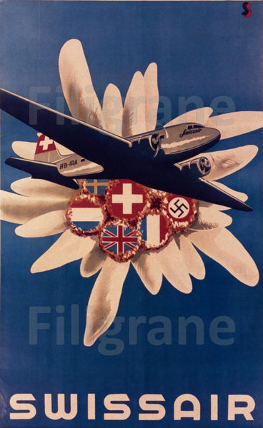 SWISSAIR AVION Rdjd-POSTER/REPRODUCTION d1 AFFICHE VINTAGE